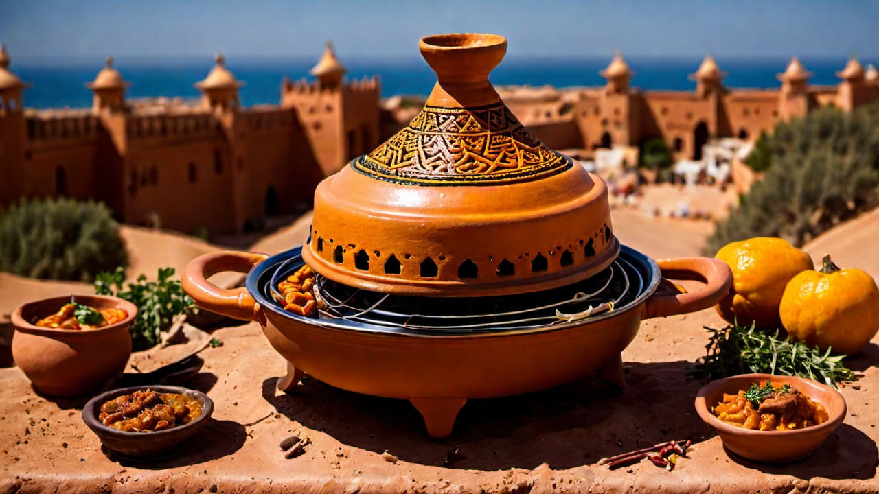 Tajine électrique Kitchencook 3L - Pot Terre Cuite - Cuisson Lente Traditionnelle
