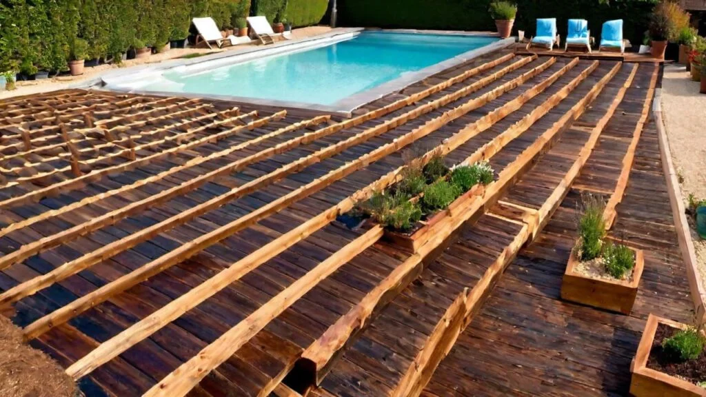 Calcul des lambourdes pour une terrasse en bois.