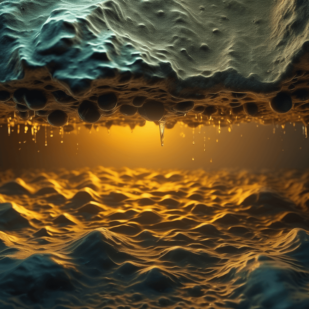 Rayons UV éclairant une surface moisie