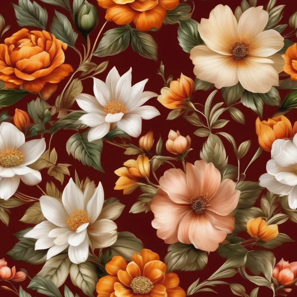 Motifs floraux et couleurs chaudes en décoration